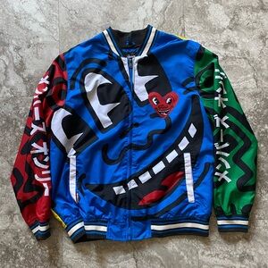 Members Only Blue and Green Graphic Windbreaker